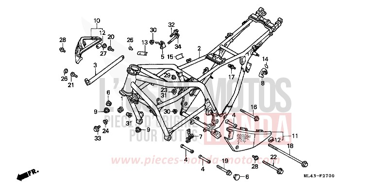 RAHMENKOERPER von CB1300 Super Bold'or ABS MONZA RED (R110) von 1986